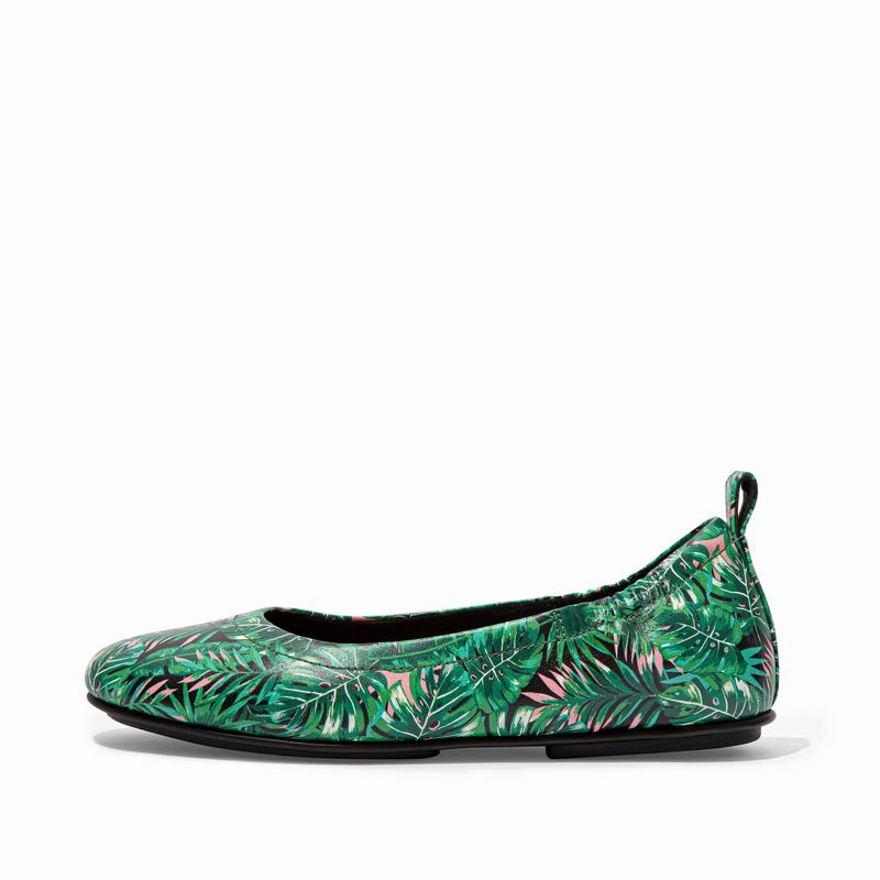 FitFlop Allegro Jungle Print Schwarz - FitFlop Ballerinas Damen Sale [UKOV-58704]